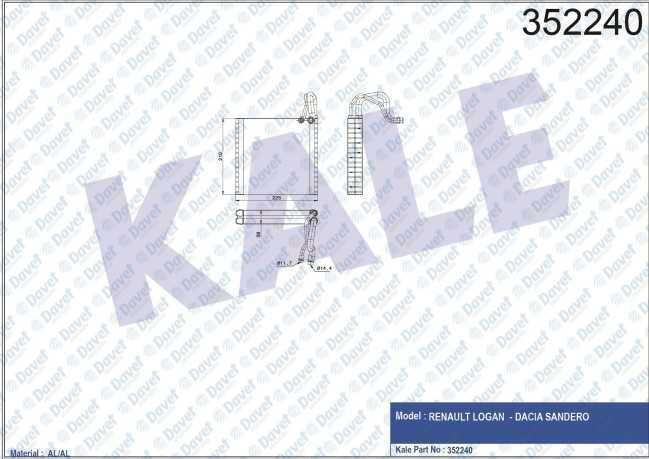 KALE-352240 Evaporator Logan - Sandero